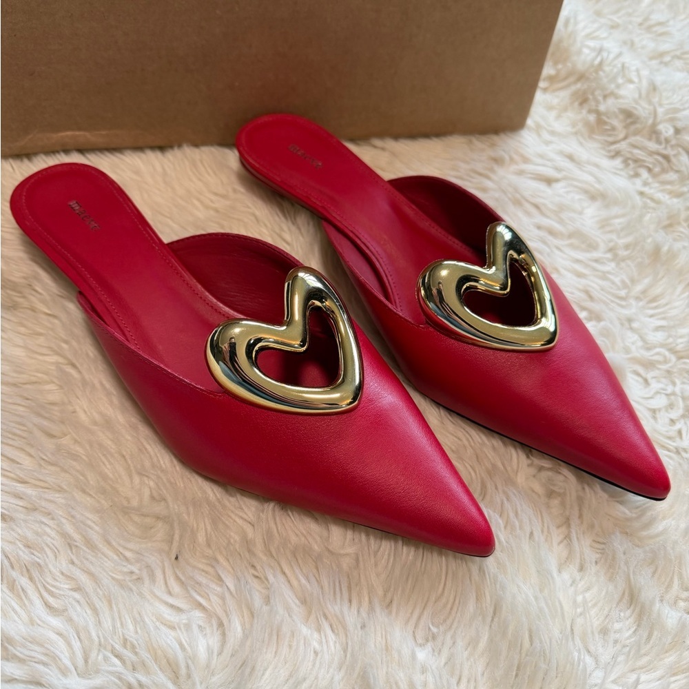 NWT Anthropologie Maeve Heart Mule Heels - Size 7 - Picture 2 of 6